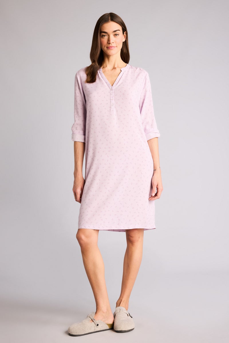 DeFacto Purple Woman Regular Fit Round Collar Woven Dress Casual - Image 2