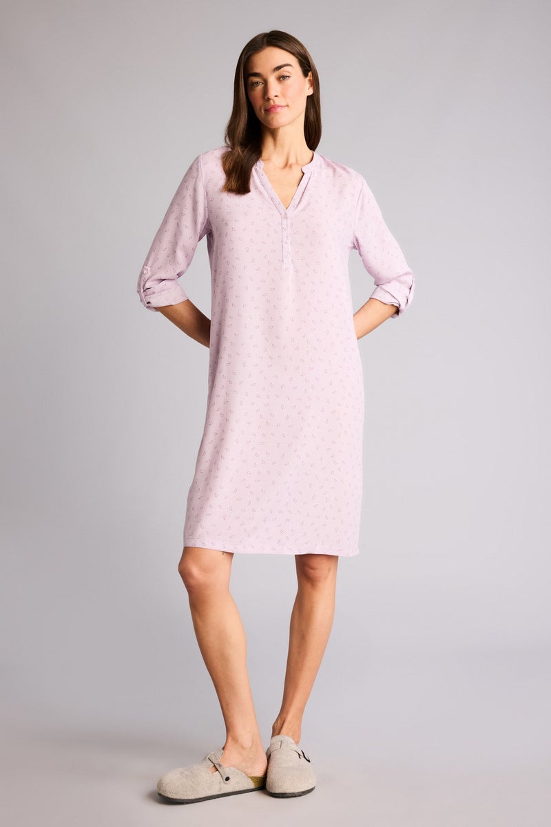 DeFacto Purple Woman Regular Fit Round Collar Woven Dress Casual - Image 1