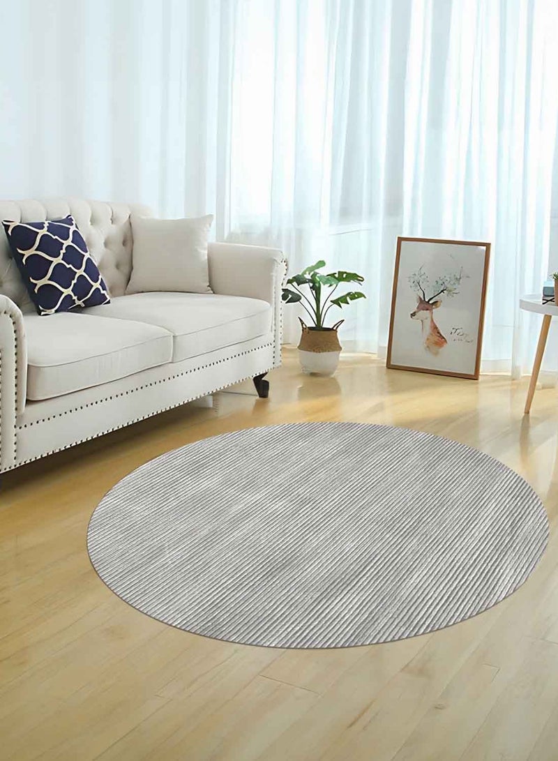 VENICE -100% VISCOSE RUG- 150 CMS ROUND- SILVER - Image 1