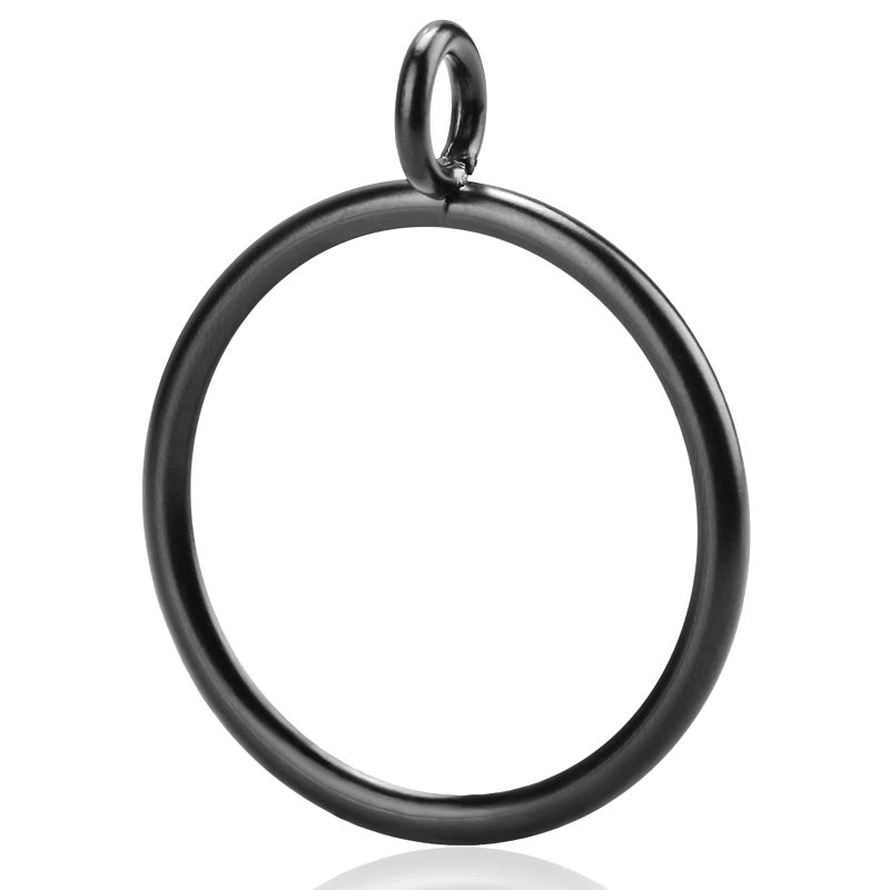 Awoin 30 PCS 15Inch Black Curtain Rings for Curtain Rod This Black Eyelet Drapery Rings Can Fit Up to 14Inch Curtains Rod