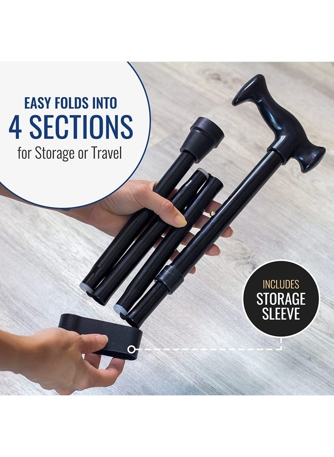 DMI Adjustable Folding Cane with Ergonomic Handle, Lightweight, Sturdy and Support up to 250 pounds, Great for Travel, Walking Stick, Bronze  - Image 4