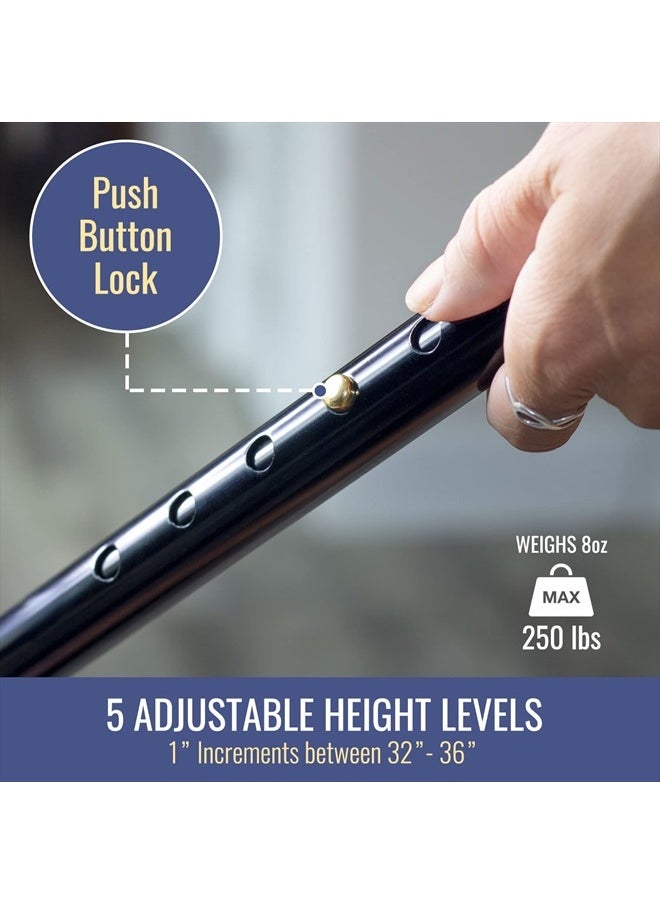 DMI Adjustable Folding Cane with Ergonomic Handle, Lightweight, Sturdy and Support up to 250 pounds, Great for Travel, Walking Stick, Bronze  - Image 3