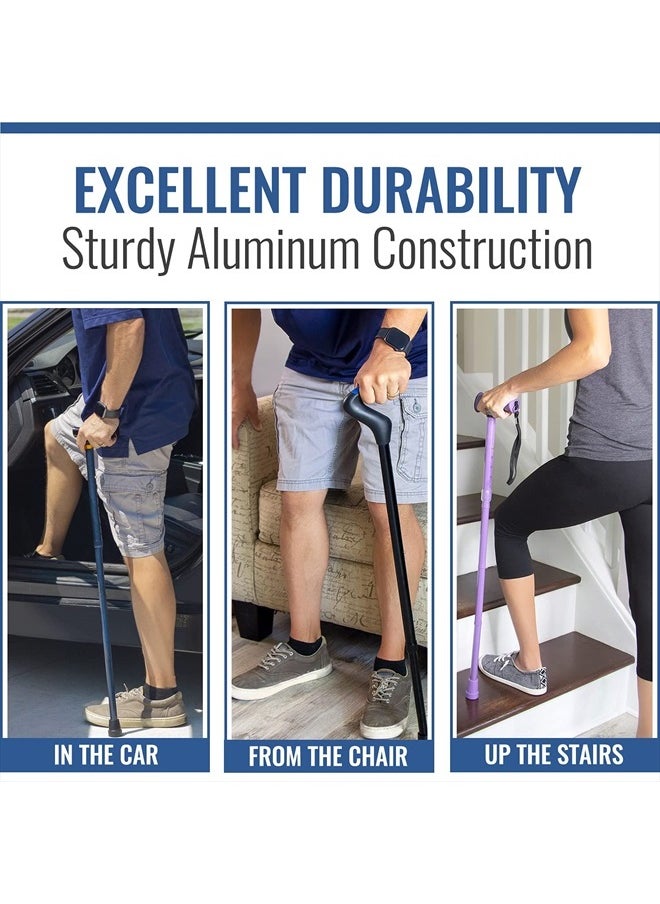 Adjustable Folding Cane with Ergonomic Handle, Lightweight, Sturdy and Support up to 250 pounds, Great for Travel, Walking Stick, Bronze