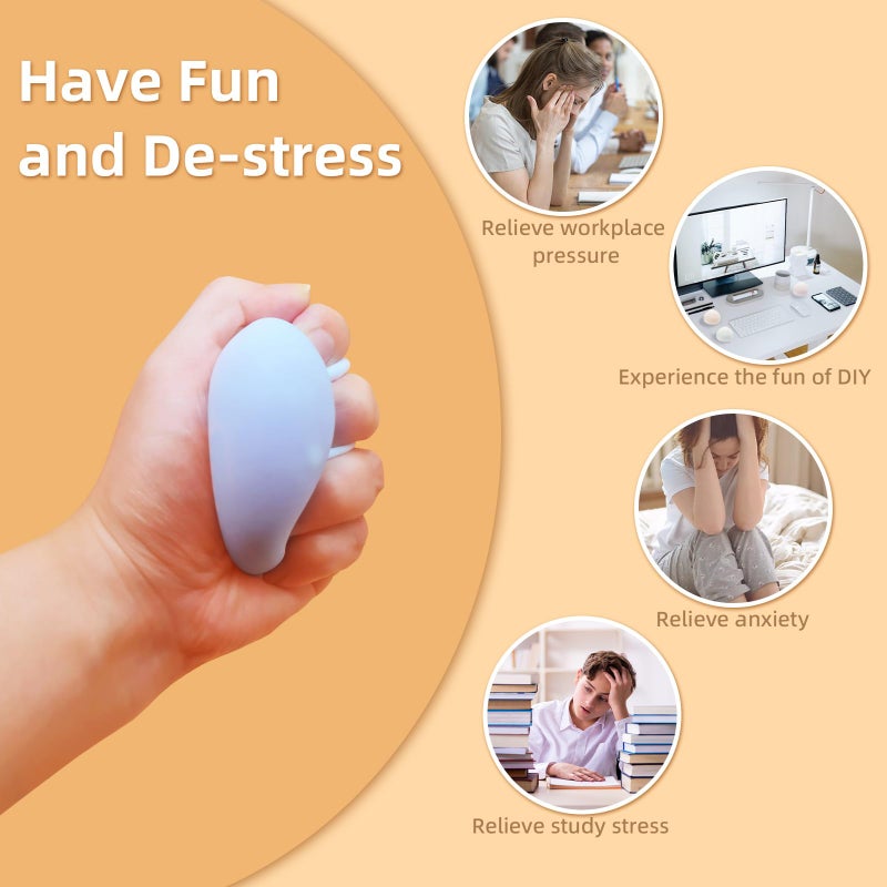 Chicooan 6 Pack Stress Balls, 3 Textures Crunchy Sand Squishy Balls ASMR Toys with Air Pumps Smoothie Balls for Stress Relief, Squeeze Fidget Toys for Party Favors Employee Gifts - Image 5