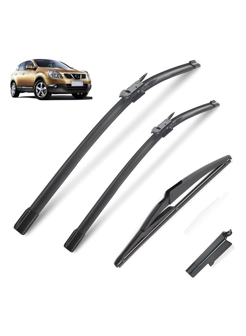 شفرات ممسحة الزجاج لسيارة نيسان كاشكاي دواليس J10 2006-2013 2012 2011 2010 مناسبة تمامًا للزجاج الامامي و الخلفي من الشافعي - Image 1