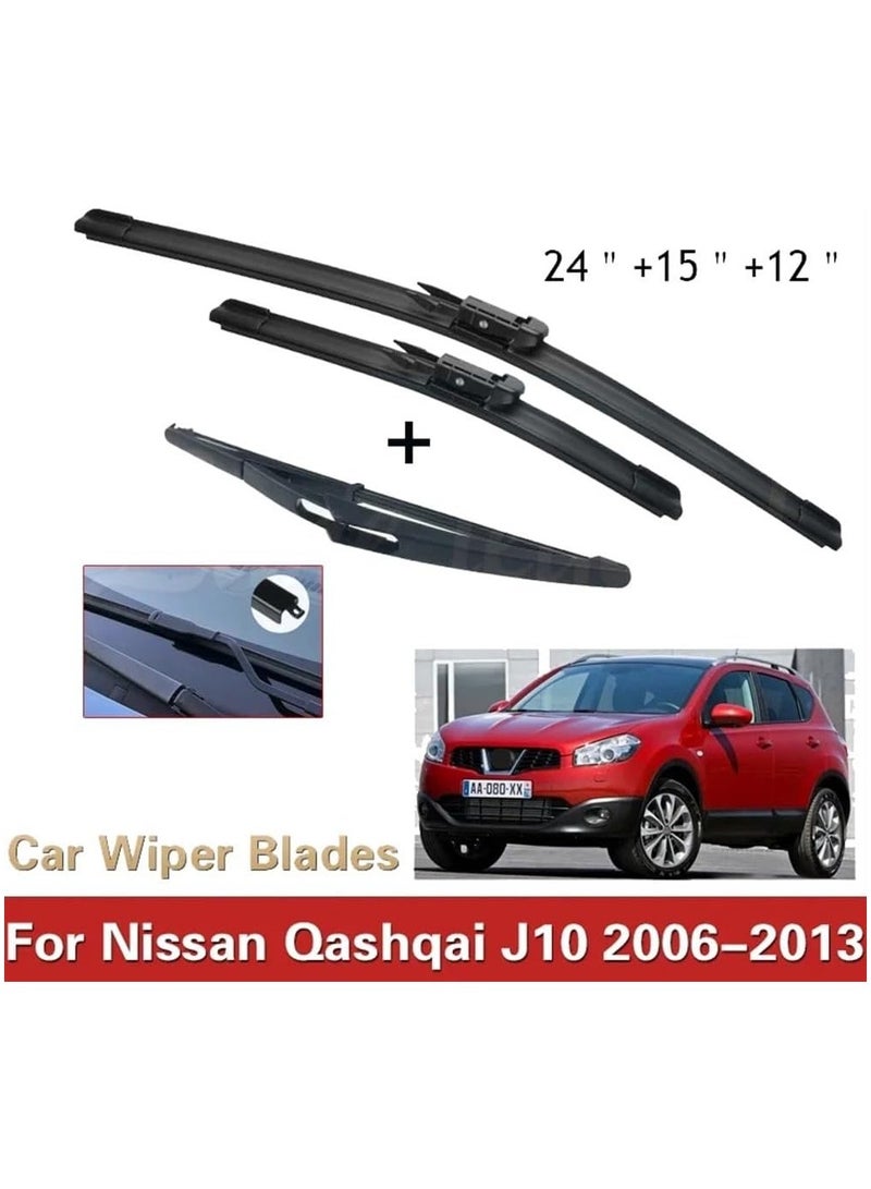 شفرات ممسحة الزجاج لسيارة نيسان كاشكاي دواليس J10 2006-2013 2012 2011 2010 مناسبة تمامًا للزجاج الامامي و الخلفي من الشافعي - Image 2