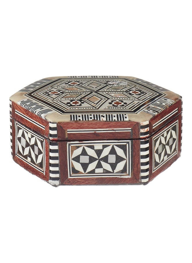Generic Hsg Seashell Decorated Hexagon Jewelry Box - 7 Cm 