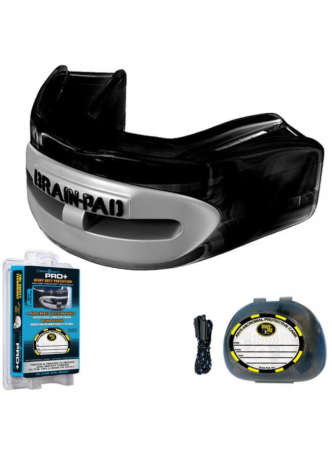 Brain Pad Brain-Pad PRO+PLUS Strap/Strapless Mouthguard - ADULT - Black/Gray 