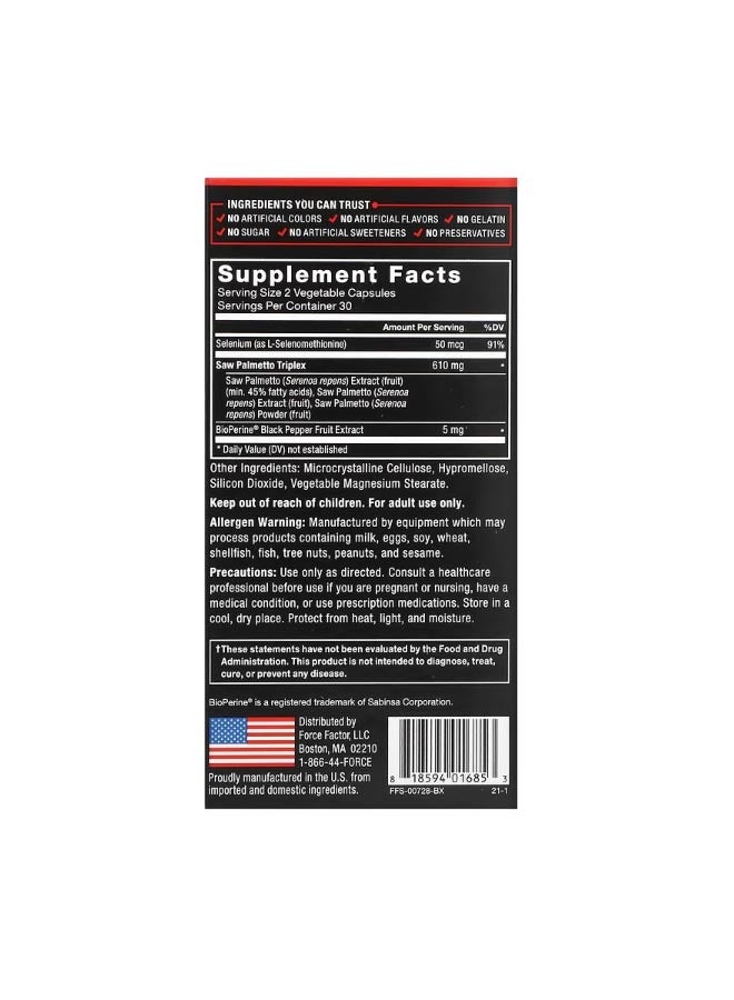 Force Factor Fundamentals Saw Palmetto 60 Capsules - Image 2