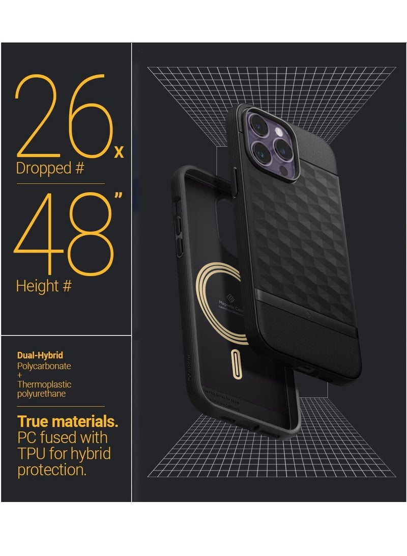 Parallax Mag Case Built-in Magnet Designed For Magsafe Compatible With Apple iPhone 14 Pro Case (2022) - Black