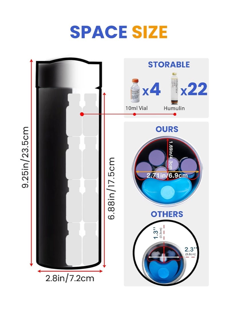 Leng Ke Insulin Cooler Travel Case with TSA Approved Ice Pack，Portable Medicine Cooler，Diabetes Travel Case for Insulin Pens and Diabetes Supplies （Black） - Image 2