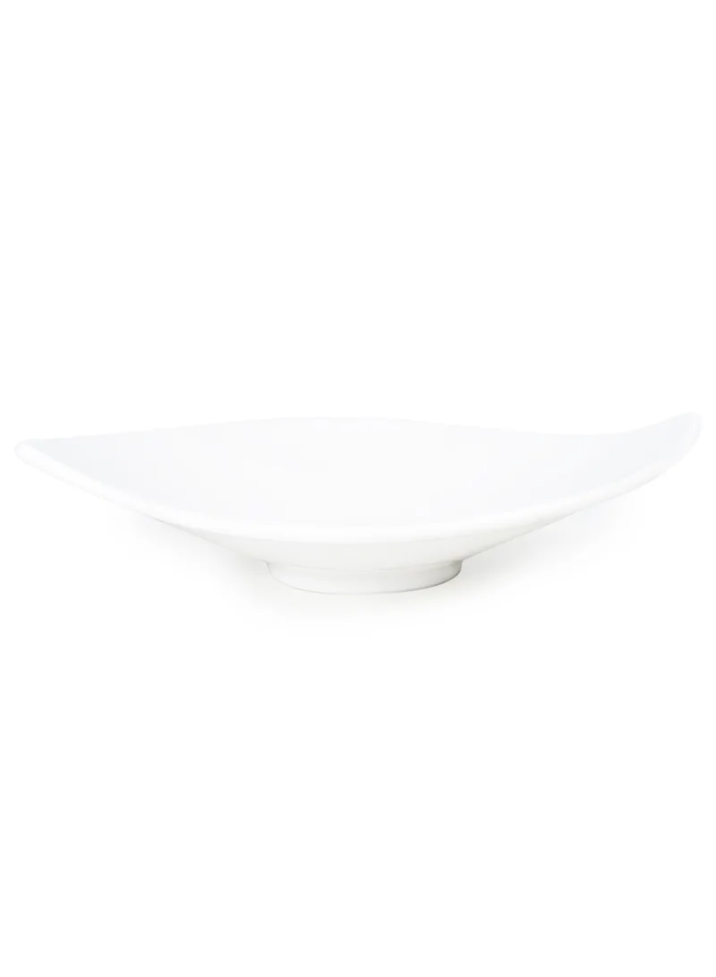 شالو Shallow Porcelain Ceramic Serving Bowl - 12x10x4.7cm, White