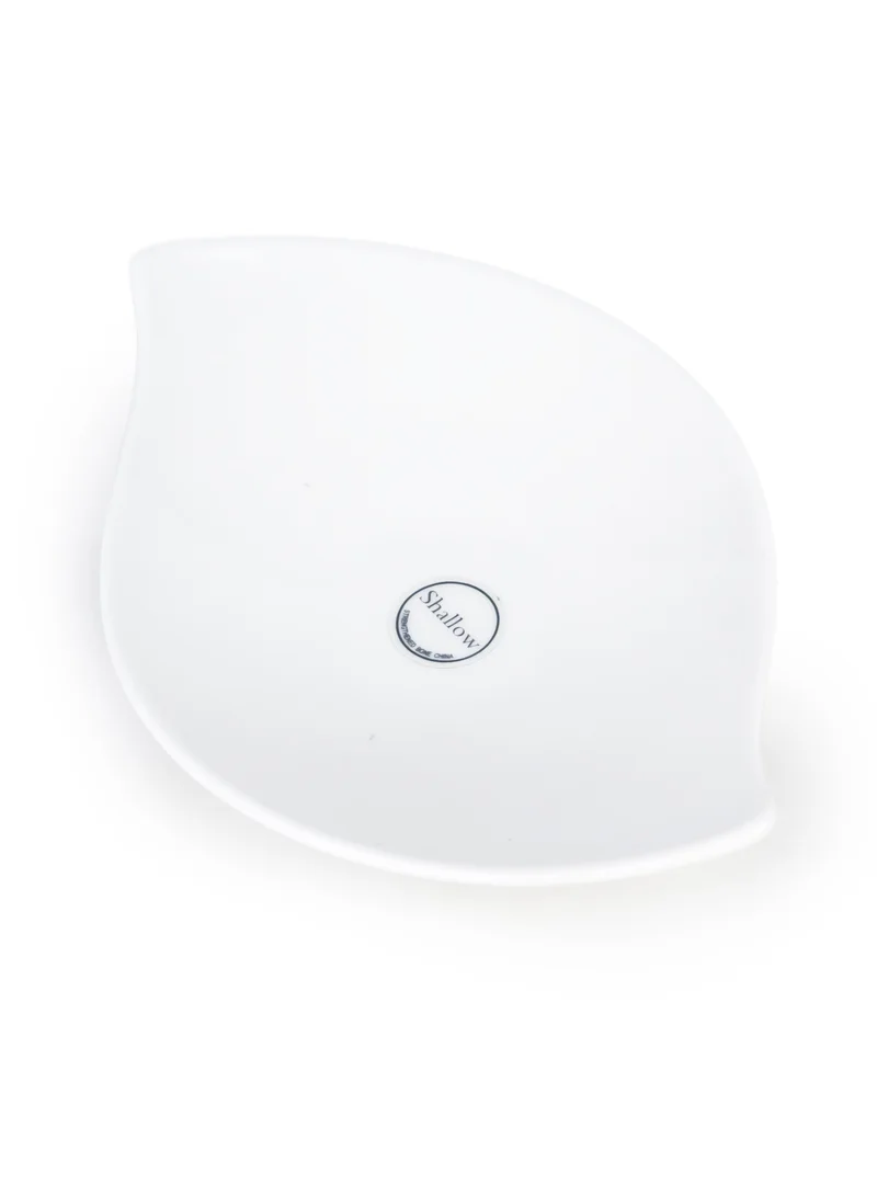 Shallow Shallow Porcelain Ceramic Serving Bowl - 12x10x4.7cm, White