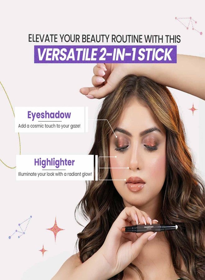 CHARMACY Multichrome 2 in 1 Cream Eyeshadow Stick, Waterproof Eye Brightener Highlighter Stick Makeup, High Pigmented, Smudge-Proof, Vegan & Cruelty-Free (#901) - Image 3