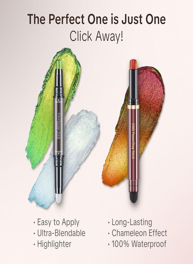 CHARMACY Multichrome 2 in 1 Cream Eyeshadow Stick, Waterproof Eye Brightener Highlighter Stick Makeup, High Pigmented, Smudge-Proof, Vegan & Cruelty-Free (#901) - Image 5