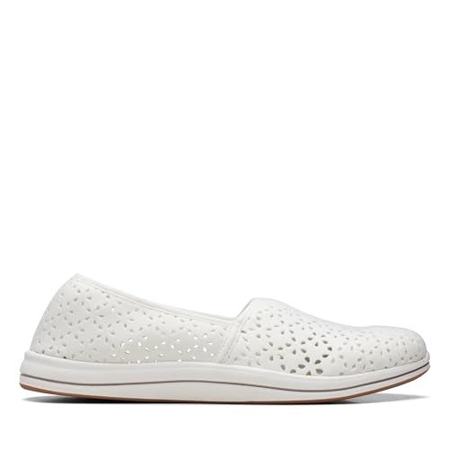 Clarks Women's Breeze Emily Loafer, White Synthetic, 8 - Image 2