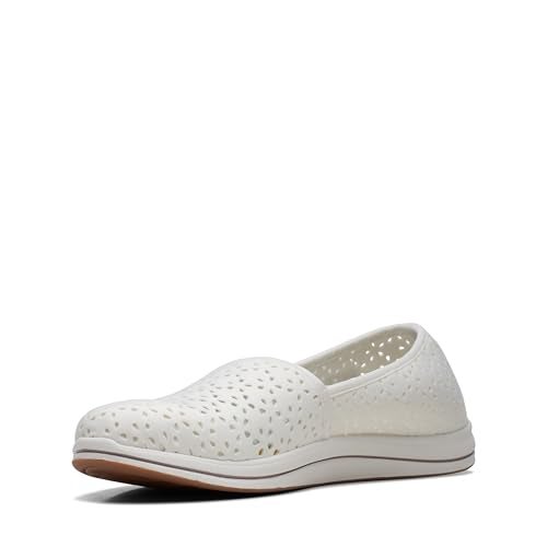 Clarks Women's Breeze Emily Loafer, White Synthetic, 8 - Image 5