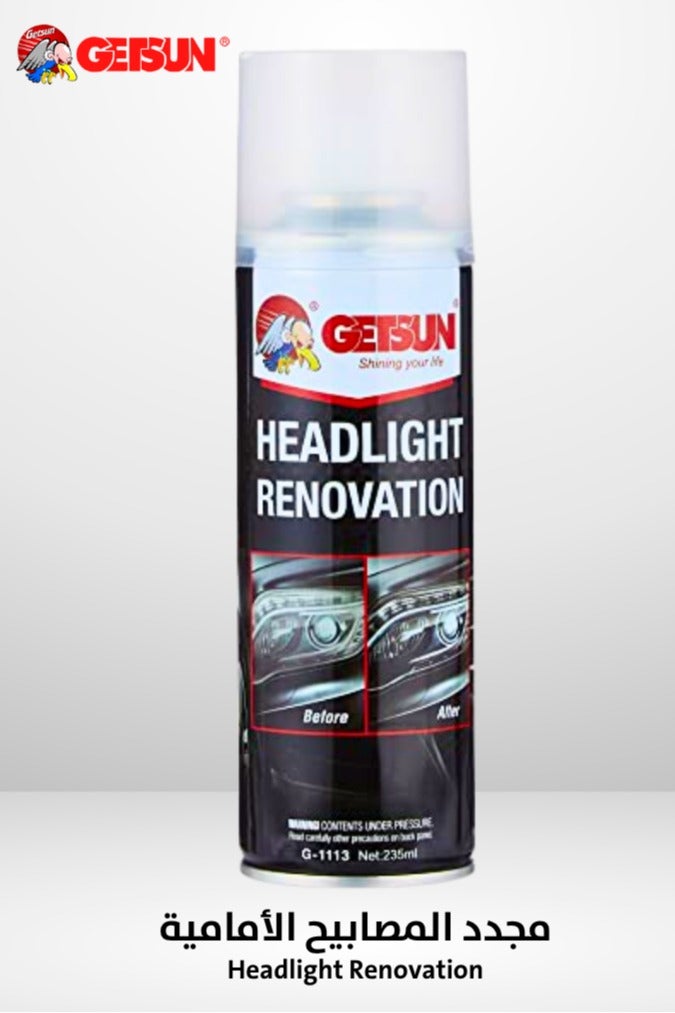 GETSUN Getsun G-1113 Headlight Renovation Spray 235ml | Restore Clarity and Shine | Quick and Effective Headlight Cleaner - Image 1