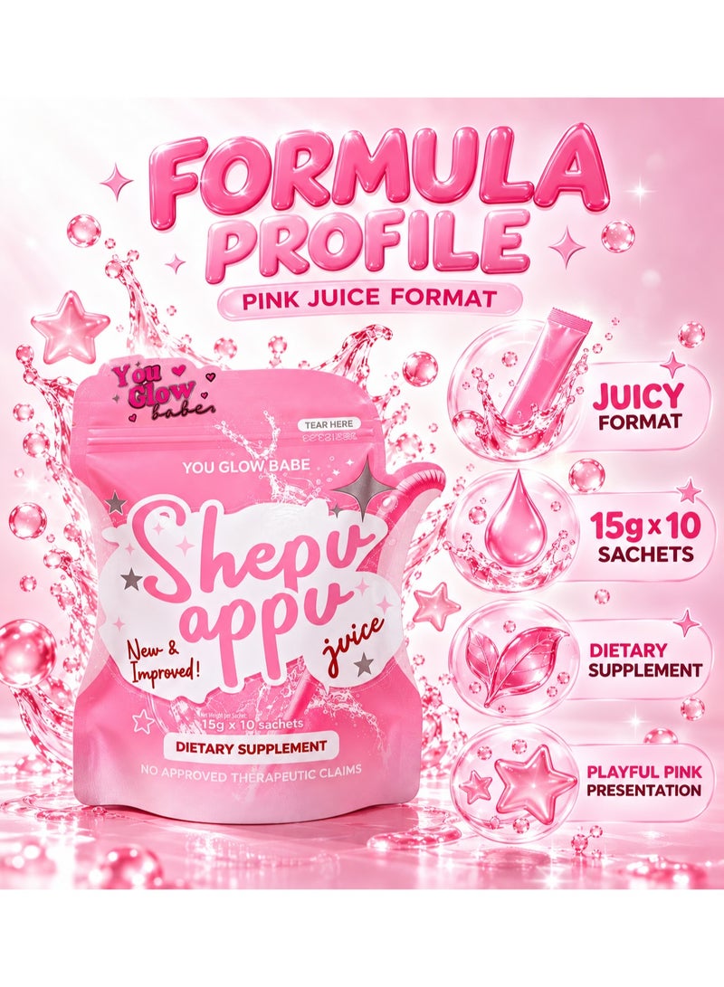 You Glow Babe Shepu Appu Juice – Glow & Shape-Up Dietary Supplement (15g x 10 Sachets) - Image 2