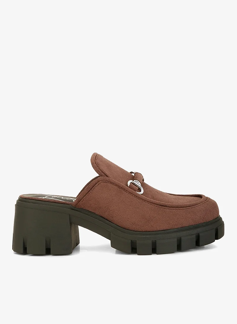 Brown Velvet Slip On Loafers