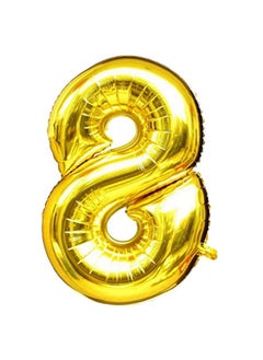Atpata Funky Atpata Funky 8 Number Golden Foil Balloon 32 inch Size Birthday Decoration Items | Happy Birthday Decoration Kit | 8th Year Birthday Party Anniversary Wedding Decorations  - Image 1