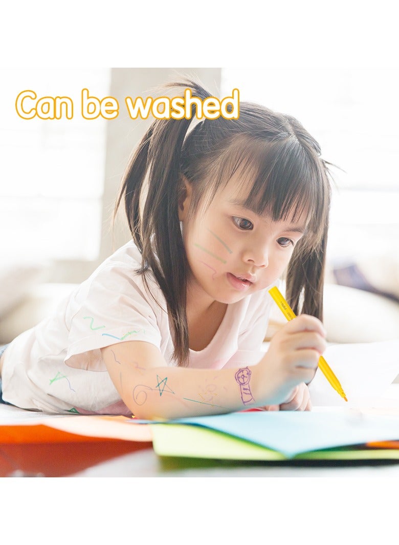 Deli EC10013 COLORUN Washable Felt Pen, Round Barrel, Fiber Conical Tip 1.0-1.2mm, 18 Colors - Image 4