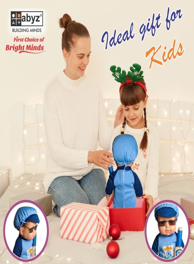 abyz Cricket Theme Sports Doll with Bat and Ball, Blue Outfit, Educational Toy for Children 3-5 Years - Image 4