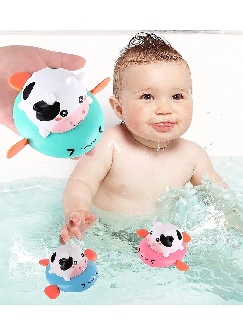 واي آند دي Baby Bath Toys for 1 Year Old Boy Gifts Toddlers 1-3 12-18 Months Pool Kids Girls Wind Up Cow Toy Bathtub Swimming 3 Pack - Image 1