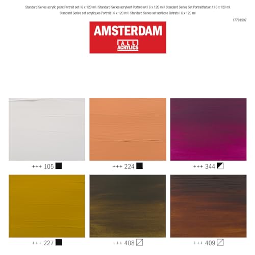 Amsterdam Standard Series Acrylics - Set of 6, Portrait Colors, 120 ml, Tubes - Image 4