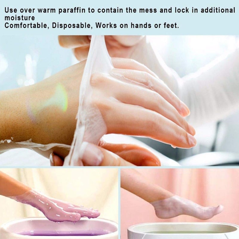 Damsale Plastic Paraffin Socks and Gloves for Hot Wax Therapy - 200 pcs Bath Liners for Therabath Paraffin Wax Machine - Image 4