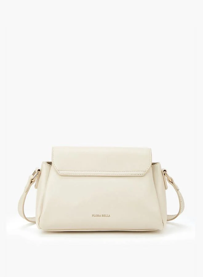 Flora Bella By Shoexpress Solid Crossbody Bag with Adjustable Strap and Twist Lock Closure