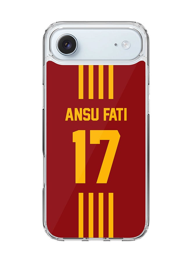 Stylizedd Classic Clear MagSafe Case for iPhone 17 Air , Hybrid Soft Case Flexible Edges Anti Drop TPU PC Gel Thin Transparent Cover [ Designed for iPhone 17 Air ] - Football Team - Spain , Player Name - Ansu Fati - Image 1