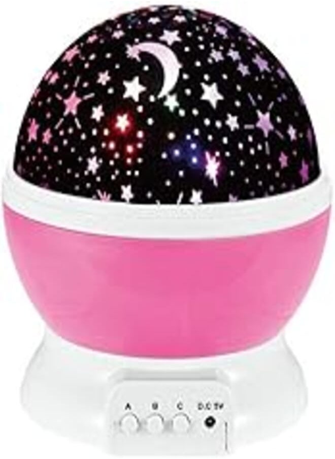 OR Kids Baby Rotating Stars Projector Night Lamp -Pink 