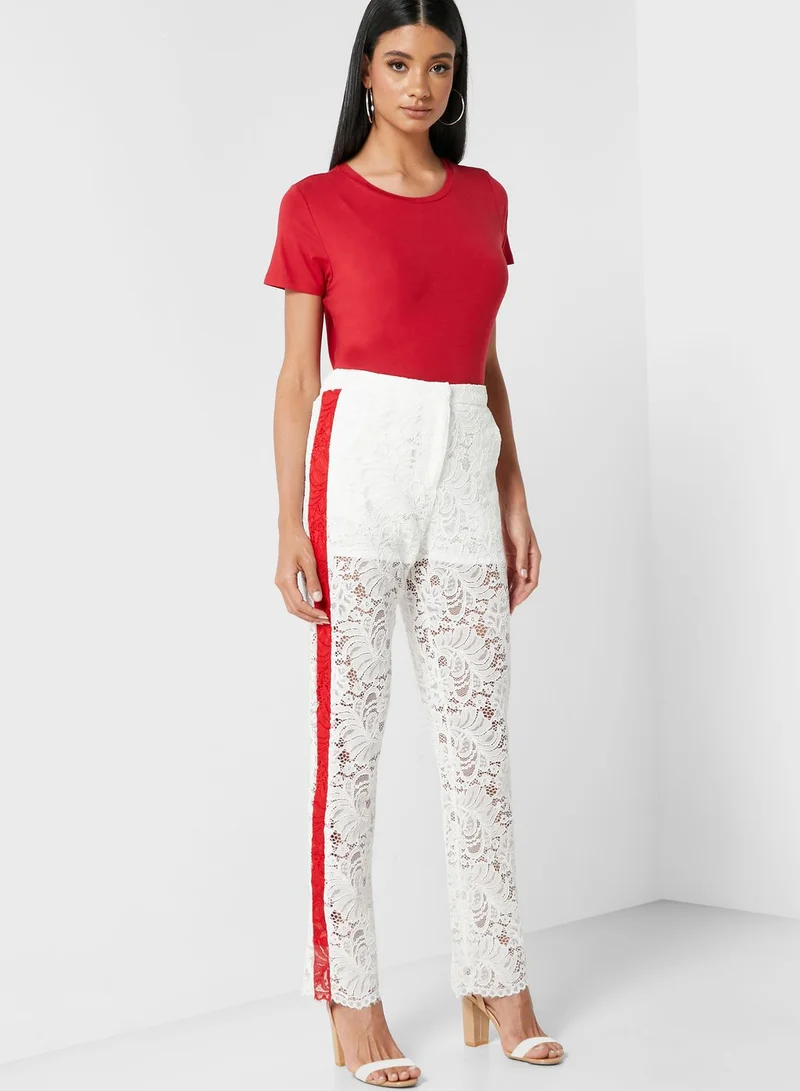 Ginger Contrast Side Paneled Lace Pants