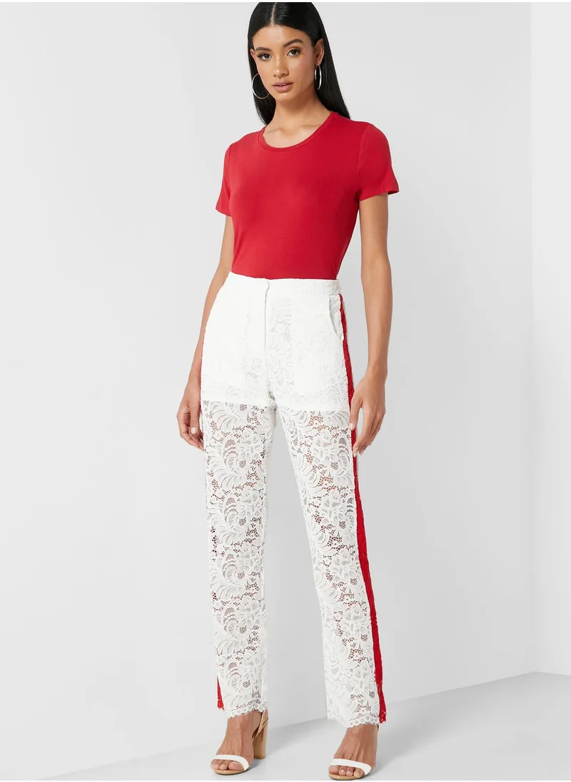 Ginger Contrast Side Paneled Lace Pants