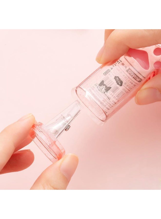 عام قطعتين مبراة أقلام يدوية لطيفة على شكل كف قط كاواي، مبراة أقلام بمخلب قط للأطفال، بألوان وردي ورمادي، مع غطاء لمستلزمات المكتب والمدرسة والمنزل. - Image 4