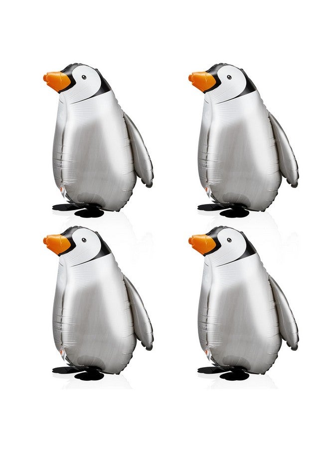 Zhanmai 4 Pcs Walking Penguin Balloons Foil Penguin Birthday Party Supplies Pet Walking Animal Helium Balloons for Baby Shower Birthday Party Decoration - Image 1