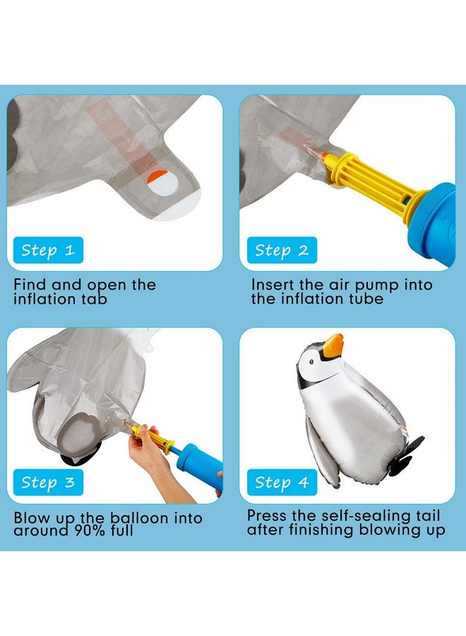 Zhanmai 4 Pcs Walking Penguin Balloons Foil Penguin Birthday Party Supplies Pet Walking Animal Helium Balloons for Baby Shower Birthday Party Decoration - Image 4
