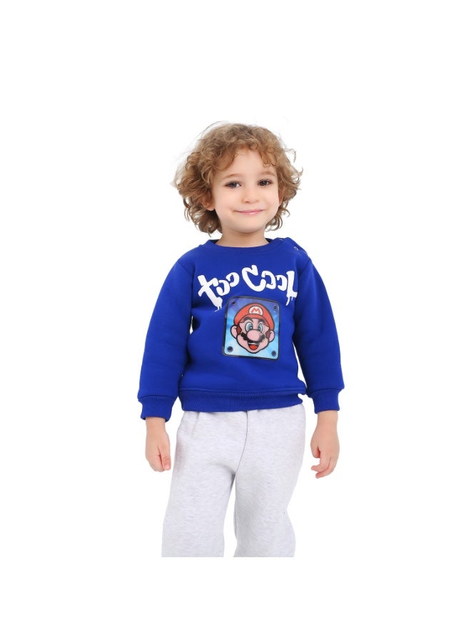 JOCKEY Baby Boy Inner Fleece Super Mario Print Winter Pajama Set - Image 2