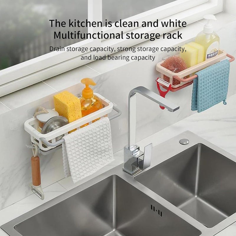 Mishrit Dishcloth Holders Kitchen Rag Stand Sponge Drainage Tray Sponge Storage Rack | Basket for Kitchen and Bathroom with Tray (Multi-Color, Pack of 1). - Image 3