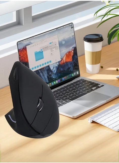 Ergonomic Mouse Left Hand, 2.4G Left-Handed Wireless Vertical Mouse Ergonomic Mice, 4 Adjustable DPI (800/1200/2000/3200), Specially for Left-handers