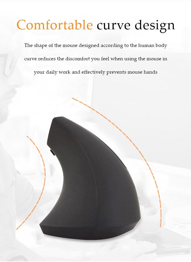 Ergonomic Mouse Left Hand, 2.4G Left-Handed Wireless Vertical Mouse Ergonomic Mice, 4 Adjustable DPI (800/1200/2000/3200), Specially for Left-handers
