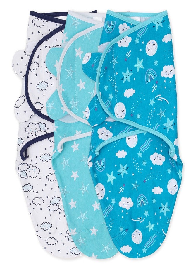 The Peanut Shell The Peanutshell Baby Swaddle Set for Boys or Girls - Unisex 3 Pack- Cloud & Stars (Medium/Large | 3-6 Months) - Image 1