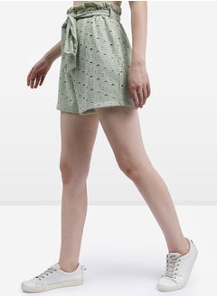 Ketch Schiffli High Rise Tie Up Waist Shorts by Styli  - Image 4