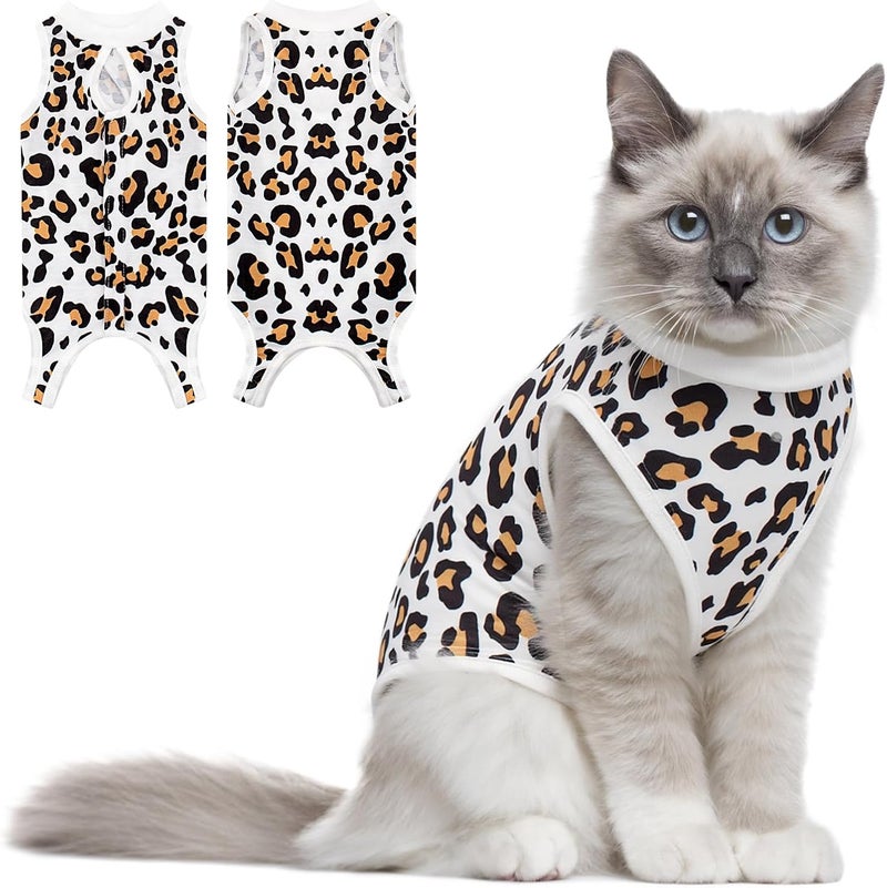 Coppthinktu Cat Recovery Suit Female Cats Onesie for Cats, Breathable Cat Surgery Suit for Surgical Abdominal Wounds Skin Diseases, Cute Kitten Spay Recovery Suit E-Collar Alternative Anti Licking - Image 1