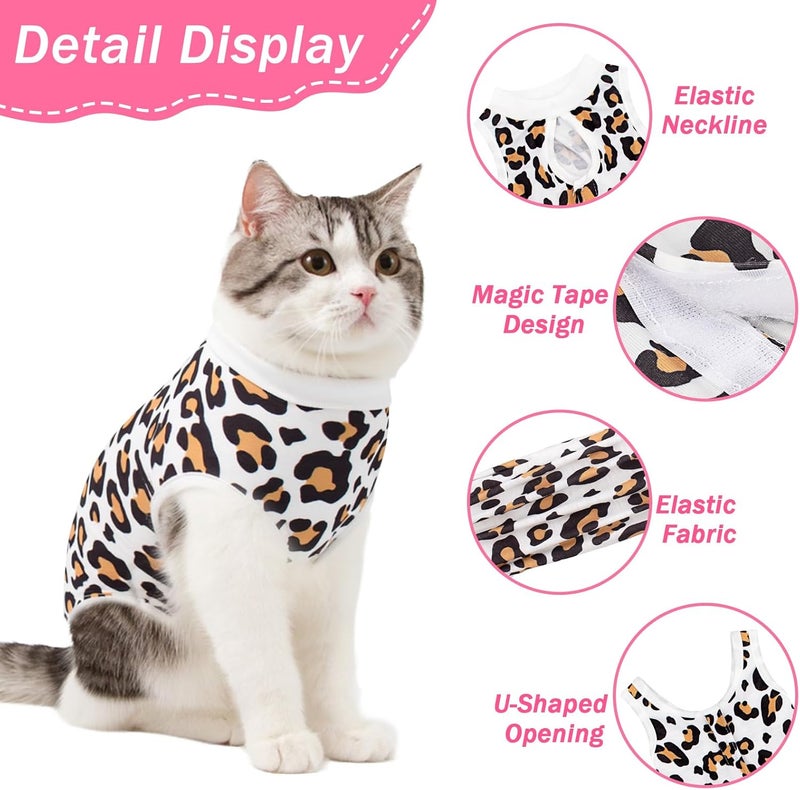 Coppthinktu Cat Recovery Suit Female Cats Onesie for Cats, Breathable Cat Surgery Suit for Surgical Abdominal Wounds Skin Diseases, Cute Kitten Spay Recovery Suit E-Collar Alternative Anti Licking - Image 3