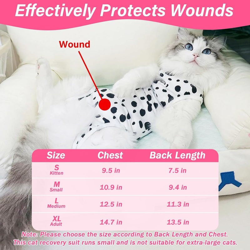 Coppthinktu Cat Recovery Suit Female Cats Onesie for Cats, Breathable Cat Surgery Suit for Surgical Abdominal Wounds Skin Diseases, Cute Kitten Spay Recovery Suit E-Collar Alternative Anti Licking - Image 4