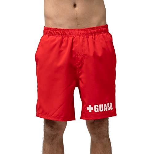 BLARIX Guard Swim Trunks - Above The Knee (Red, Small) - Image 3