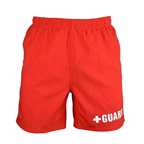 BLARIX Guard Swim Trunks - Above The Knee (Red, Small) - Image 1