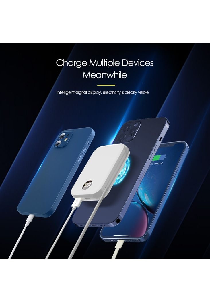 GULFLINK Fast Magnetic Portable Power Bank with Lightning Cable 10000mah Black - Image 4